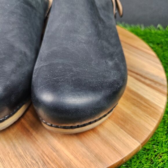 Dansko Berry Clog Shoes Womens EU39 US 9 Black Nubuck Leather Clogs Slip On - Picture 8 of 14